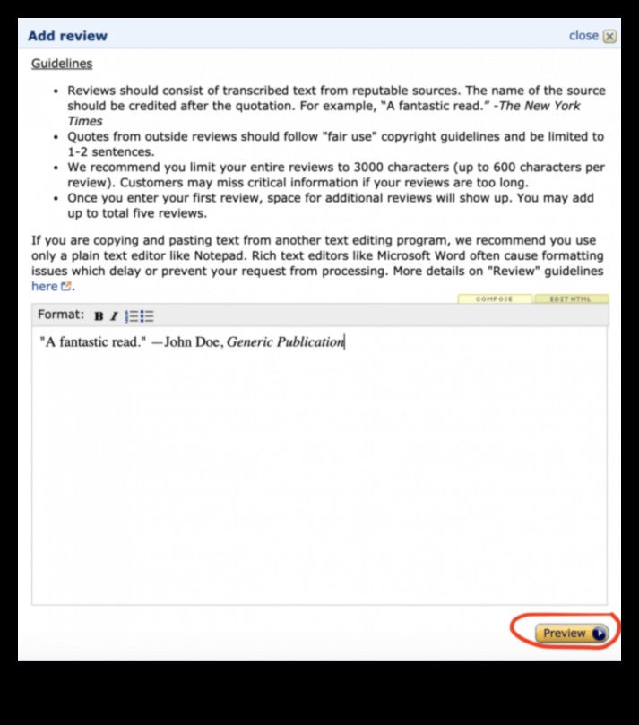 Add Editorial Reviews to Amazon A Guide for Authors 1